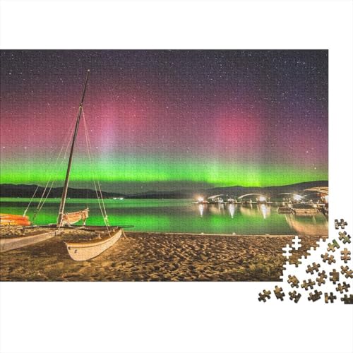 Aurora Rätsel Für Erwachsene |Schöne Nachtansicht| Familienspaß-Puzzles 1000pcs (75x50cm) Erwachsene von KWFYBEHZ