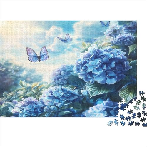 Blaue Hortensie Puzzle 1000pcs (75x50cm) Puzzles, Die Für Erwachsene Und Personen Ab 14 Jahren Geeignet Sind von KWFYBEHZ