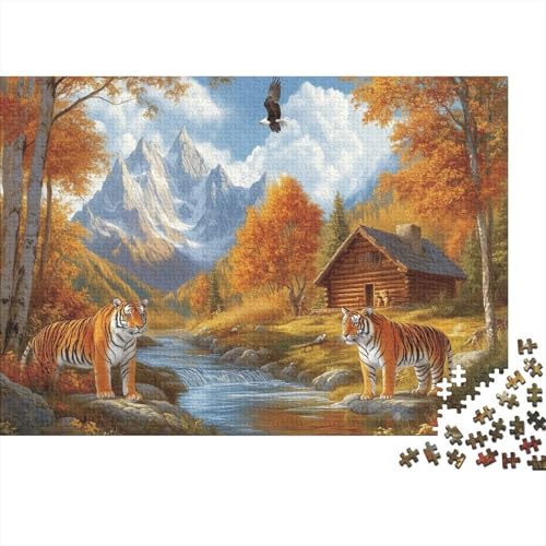 DIY Puzzles 1000pcs (75x50cm) Für Erwachsene Tiger Puzzles Für Erwachsene Puzzle-Lernspiele Bäume Streams von KWFYBEHZ