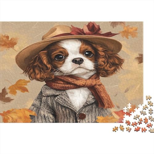 DIY Puzzles 1000pcs (75x50cm) Für Erwachsene Vintage-Herbstoutfit Puzzles Für Erwachsene Puzzle-Lernspiele Welpe von KWFYBEHZ