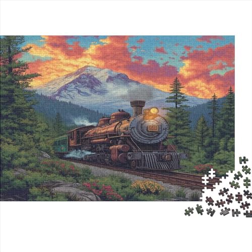 Dampfzug Puzzle 1000pcs (75x50cm) Puzzles, Die Für Erwachsene Und Personen Ab 14 Jahren Geeignet Sind von KWFYBEHZ