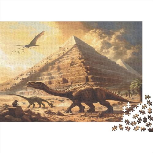 Egypt-Pyramideen Rätsel Für Erwachsene |Dinosaurierierier| 1000pcs (75x50cm) Puzzles Lernspiele Home Decor Puzzles von KWFYBEHZ
