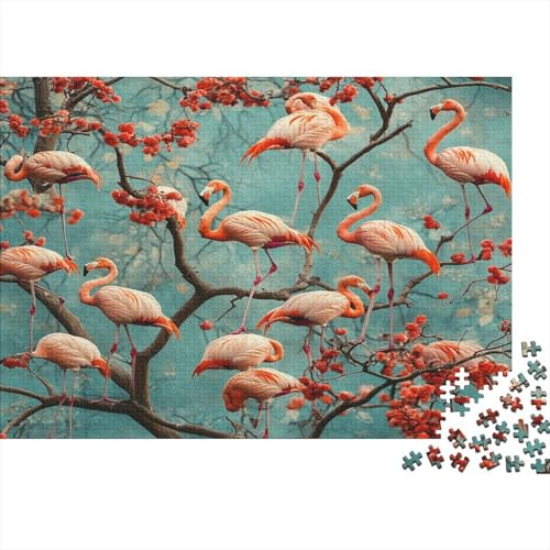 Flamingo auf einem AST Puzzle 1000pcs (75x50cm) Puzzles, Die Für Erwachsene Und Personen Ab 14 Jahren Geeignet Sind von KWFYBEHZ