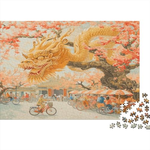 Golden Drache Statue Puzzle 1000pcs (75x50cm) Puzzles, Die Für Erwachsene Und Personen Ab 14 Jahren Geeignet Sind von KWFYBEHZ
