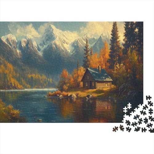 Hütte,Rätsel Für Erwachsene 1000pcs (75x50cm),Herausforderungsspiele Berge von KWFYBEHZ