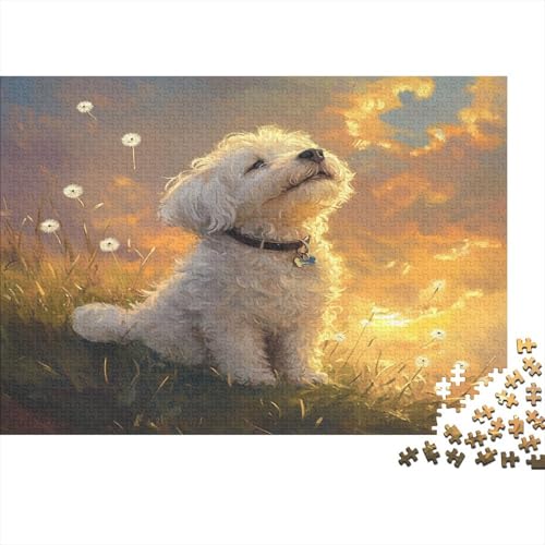 Malteser Hund Puzzle 1000pcs (75x50cm) Puzzles, Die Für Erwachsene Und Personen Ab 14 Jahren Geeignet Sind von KWFYBEHZ