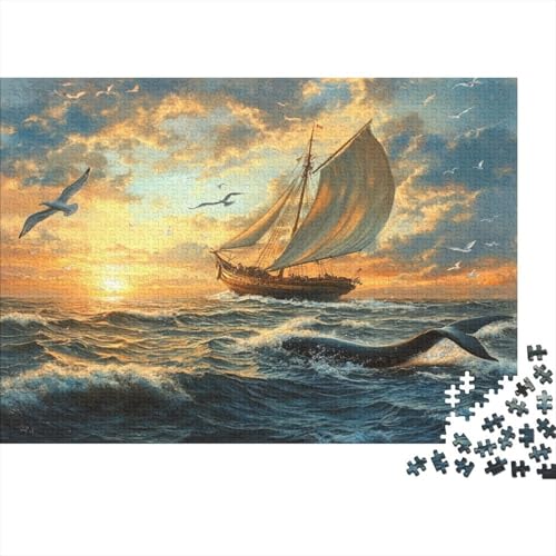 Morgendämmerung auf hoher See Puzzle 1000pcs (75x50cm) Puzzles, Die Für Erwachsene Und Personen Ab 14 Jahren Geeignet Sind von KWFYBEHZ