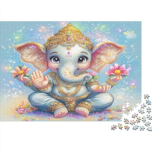 Niedlich Elefant Head Puzzle 1000pcs (75x50cm) Puzzles, Die Für Erwachsene Und Personen Ab 14 Jahren Geeignet Sind von KWFYBEHZ