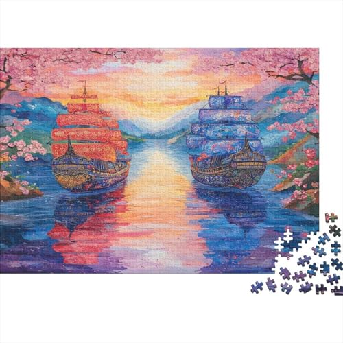 Orientalisches Bootsmuster Puzzle 1000pcs (75x50cm) Puzzles, Die Für Erwachsene Und Personen Ab 14 Jahren Geeignet Sind von KWFYBEHZ