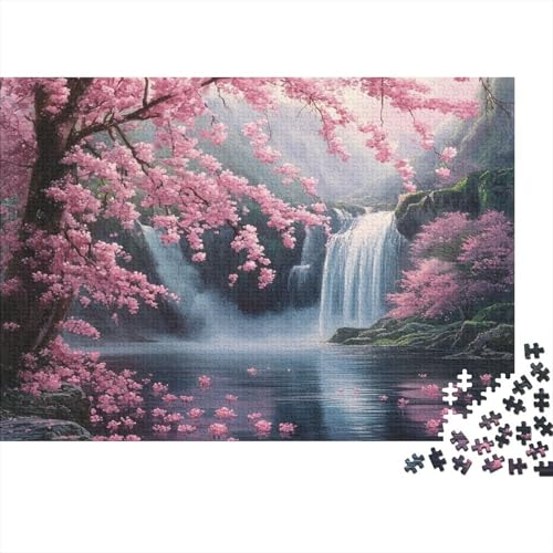 Puzzle 1000pcs (75x50cm) Erwachsene Blooming Cherry Bäume Hölzern Puzzles Für Erwachsene,Lustige Spielrätsel Für Erwachsene Wasserfall Hölzern Puzzles Für Teenager von KWFYBEHZ