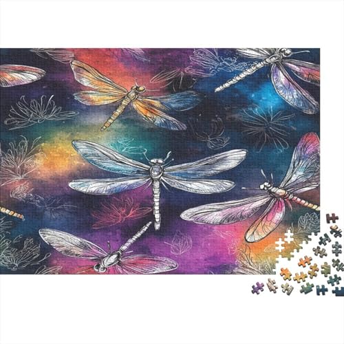 Puzzles 1000pcs (75x50cm) Für Erwachsene DracheFliege Pattern Puzzles Für Erwachsene Puzzle-Lernspiele Aquarellkunst von KWFYBEHZ
