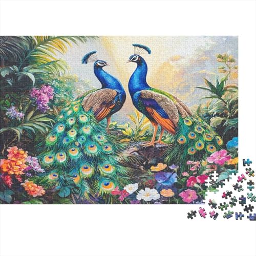 Puzzles Für Erwachsene 1000pcs (75x50cm) Beautiful Pfau Puzzles Für Erwachsene Anspruchsvolles Spiel Oil Malstil Heimdekorationspuzzle von KWFYBEHZ