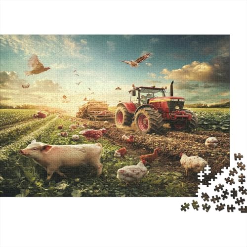 Puzzles Für Erwachsene 1000pcs (75x50cm) Landwirtschaftliche Bodenbearbeitungsmaschinen - Poultry Tiere Puzzles Für Erwachsene Anspruchsvolles Spiel Heimdekorationspuzzle von KWFYBEHZ
