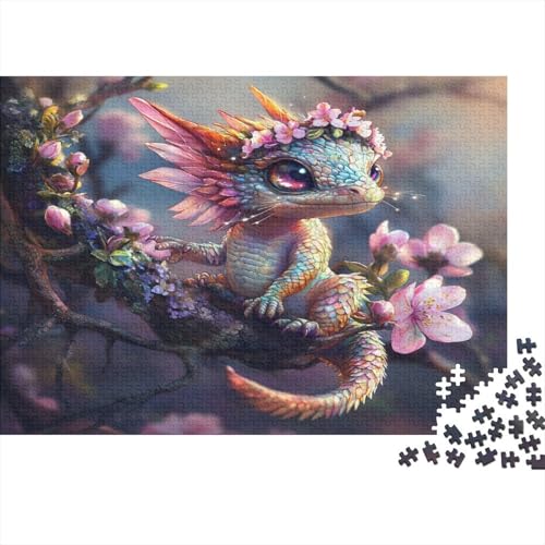 Puzzles Für Erwachsene 1000pcs (75x50cm) Little Drache Climbing on The Blume Baum - Blumen Puzzles Für Erwachsene Anspruchsvolles Spiel Heimdekorationspuzzle von KWFYBEHZ
