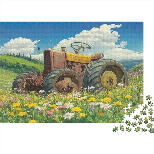 Puzzles Für Erwachsene 1000pcs (75x50cm) Traktor - WildBlumen Puzzles Für Erwachsene Anspruchsvolles Spiel Heimdekorationspuzzle von KWFYBEHZ