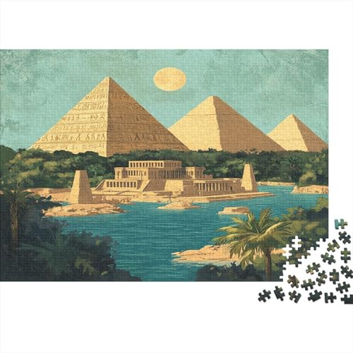 Puzzles Für Erwachsene Ab 1000pcs (75x50cm),Ägyptische Pyramideen Familienspiele Zum Lernen Hieroglyphen Puzzles Für Erwachsener Und Teenager von KWFYBEHZ