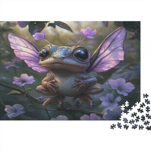 Puzzles Für Erwachsene Ab 1000pcs (75x50cm),Frosch mit Feenflügeln Familienspiele Zum Lernen Blumen Puzzles Für Erwachsener Und Teenager von KWFYBEHZ
