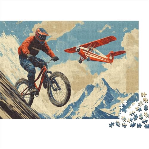 Puzzles Für Erwachsene Ab 1000pcs (75x50cm),Mann auf einem Fahrrad Familienspiele Zum Lernen Flugzeug Puzzles Für Erwachsener Und Teenager von KWFYBEHZ