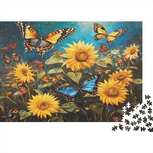 Puzzles Für Erwachsene Ab 1000pcs (75x50cm),Sonnenblume Familienspiele Zum Lernen Schmetterling Puzzles Für Erwachsener Und Teenager von KWFYBEHZ