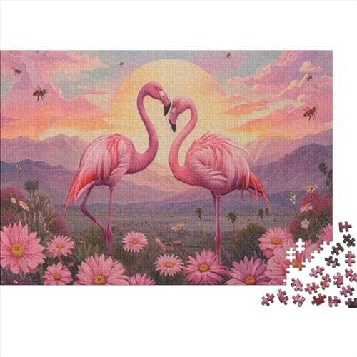 Rosa Flamingos,Rätsel Für Erwachsene 1000pcs (75x50cm),Herausforderungsspiele Berge von Palm Springs von KWFYBEHZ
