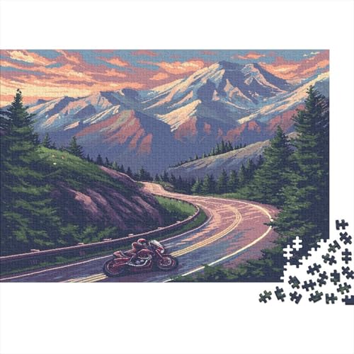 SHafenmotorrad Rätsel Für Erwachsene |Berge and Flusss| Familienspaß-Puzzles 1000pcs (75x50cm) Erwachsene von KWFYBEHZ