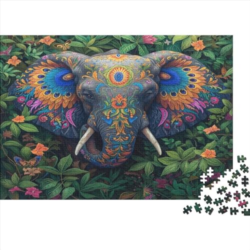 Schöner Elefant Puzzle 1000pcs (75x50cm) Puzzles, Die Für Erwachsene Und Personen Ab 14 Jahren Geeignet Sind von KWFYBEHZ