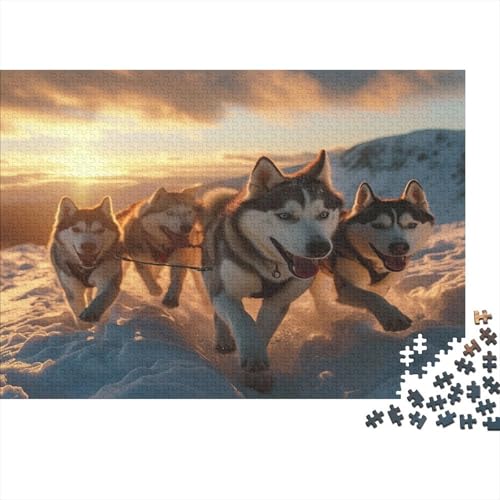 Sled Hund Teams Puzzle 1000pcs (75x50cm) Erwachsene Crossing Berge Puzzle,Home Decor von KWFYBEHZ