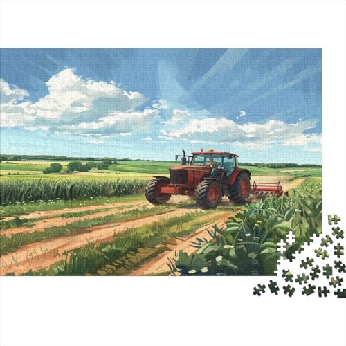 Traktor, Sonneny Feld Puzzle 1000pcs (75x50cm) Erwachsene Cartoon Puzzle,Home Decor von KWFYBEHZ