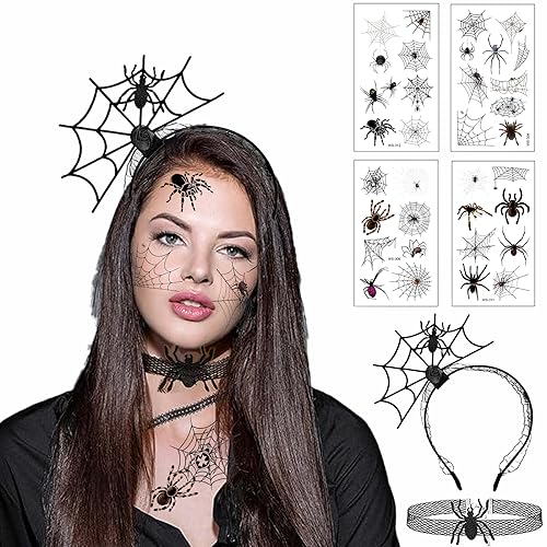Halloween Haarreifen Spinnen,Halloween Spinne Haarband,Spinne Haarreif,Halloween Haarreifen,mit Halloween-Spinnenhalskette Und Spinne Tattoos,Für Halloween, Karneval und Fasching verkleiden sich Halloween Haarreifen Spinnen,Halloween Spinne Haarband,Spinne Haarreif,Halloween Haarreifen,mit Halloween-Spinnenhalskette Und Spinne Tattoos,Für Halloween, Karneval und Fasching verkleiden sich von KWHSUN