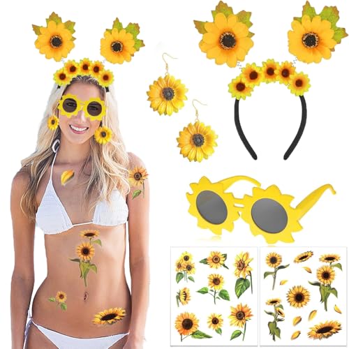 KWHSUN Sonnenblumen kostüme Accessoires für Damen,Sonnenblume Haarschmuck Sonnenblume Haarreif Sonnenblumen Sonnenbrille SonnenblumenHaarspange Sonnenblumen Armbänder Für Karneval Damen Mädchen KWHSUN Sonnenblumen kostüme Accessoires für Damen,Sonnenblume Haarschmuck Sonnenblume Haarreif Sonnenblumen Sonnenbrille SonnenblumenHaarspange Sonnenblumen Armbänder Für Karneval Damen Mädchen von KWHSUN