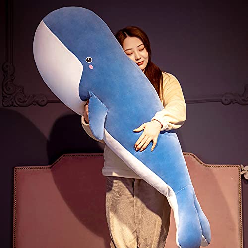 KWIBYBGS 80–120 cm Großes Wal-Plüschtier, Große Puppe, Bettkissen, Süße Puppe/Blue/120Cm von KWIBYBGS