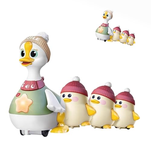KWJXTBSX Tummy Time Duck Family, Interactive Duck Toy, Ente Musik Kinderspielzeug, Laufende Ente mit Baby-Enten, leuchtendes und Musik Enten Bauchzeitspielzeug, Early Learning Toy KWJXTBSX Tummy Time Duck Family, Interactive Duck Toy, Ente Musik Kinderspielzeug, Laufende Ente mit Baby-Enten, leuchtendes und Musik Enten Bauchzeitspielzeug, Early Learning Toy von KWJXTBSX