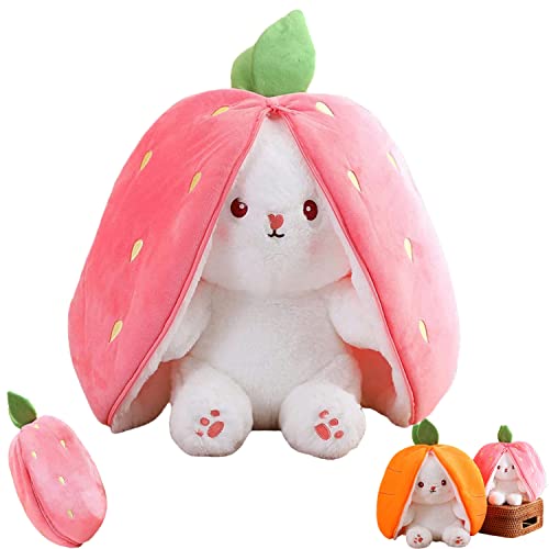 Osterhase Plüschtier, 18cm/25cm/35cm Hide and Seek Bunny, Osterhasen Stofftier, Easter Bunny Stuffed Animal, Karotten Erdbeer Häschen Kissen Plüschtier, für Osterparty Dekorationen Osterhase Plüschtier, 18cm/25cm/35cm Hide and Seek Bunny, Osterhasen Stofftier, Easter Bunny Stuffed Animal, Karotten Erdbeer Häschen Kissen Plüschtier, für Osterparty Dekorationen von KWJXTBSX