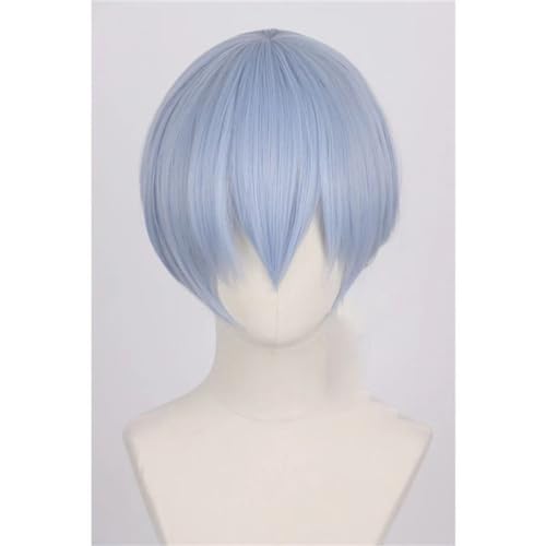 Anime-Cosplay-Perücke, Cosplay Perücke Frieren bei der Beerdigung Himmelblau Kurzes Haar mit Perückenkappe von KXAOXGRC