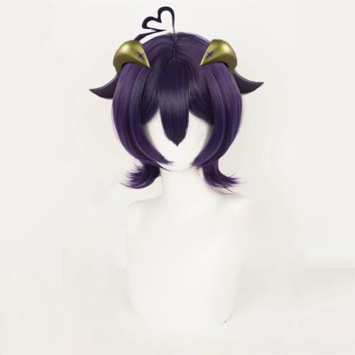 Anime-Cosplay-Perücke, Cosplay Perücke Hiiragi Utena Lila Kurze Haare Mit Perückenkappe 2 STK von KXAOXGRC