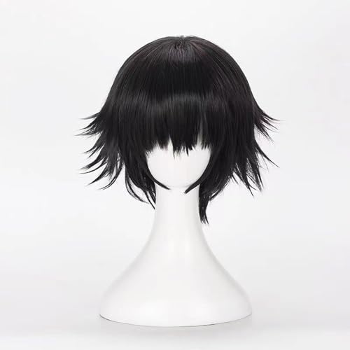 Anime-Cosplay-Perücke, Devil May Cry 5 Lady Schwarz-Graue Perücke, hitzebeständig, verstellbar, 71,1 cm, mit Perückenkappe von KXAOXGRC
