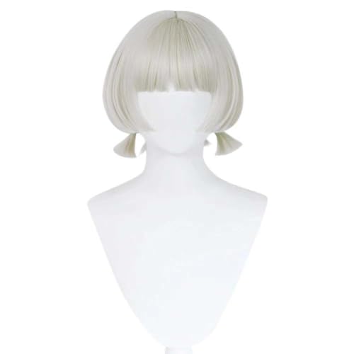 Anime-Cosplay-Perücke, Genshin Impact Sayu Kurzes Haar Cosplay Perücke Silberweiß Verstellbar 28 Zoll von KXAOXGRC