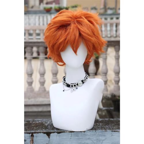 Anime-Cosplay-Perücke, Haikyuu Shoyo Hinata Cosplay Perücke Orange Kurze Haare Mit Perückenkappe von KXAOXGRC
