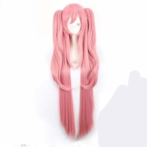 Anime-Cosplay-Perücke, Krul Tepes Cosplay Perücke Pink 100CM Synthetik Hitzebeständig Einstellbar 28 Zoll von KXAOXGRC