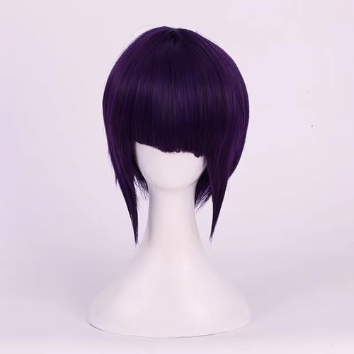 Anime-Cosplay-Perücke, My Hero Academia Jiro Kyoka Blau Lila Hitzebeständige Cosplay Perücke mit Kappe verstellbar von KXAOXGRC