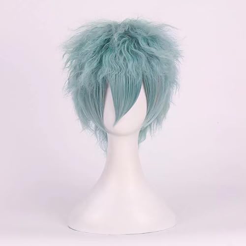 Anime-Cosplay-Perücke, My Hero Academia Shigaraki Tomura Blaue hitzebeständige Cosplay-Perücke mit Verstellbarer Kappe von KXAOXGRC