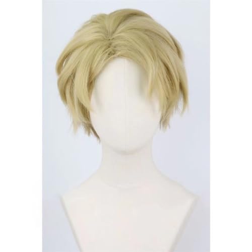 Anime-Cosplay-Perücke, SPY x Family Twilight Loid Forger Blonde Kurzhaar-Cosplay-Perücke mit Perückenkappe, 2 Stück von KXAOXGRC