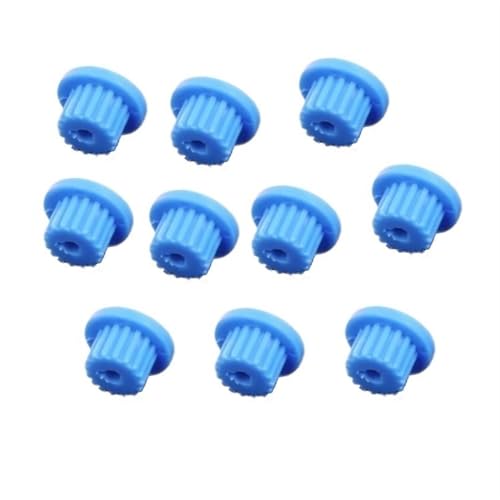KXAOXGRC Kunststoff-Zahnrad, 10 Stück Blaue Motorspindelzahnräder aus Kunststoff, 16 Zähne, mit D-förmigem Loch, Bohrungsgrößen 3–5 mm(4mm) von KXAOXGRC