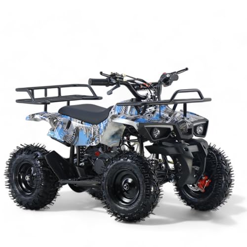 KXD M8 E-Starter 6" 49ccm 2T Quad Mini ATV Miniquad Benzinmotor Kinderquad Kinder Enduro Pocketquad Graffiti blau von KXD