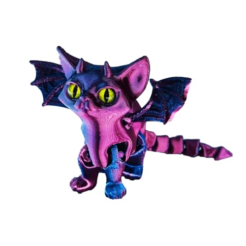 KXWDKJ 3D Animals 3D Printed Toy Devil and Angel Cats for Halloween Decoration Create an Atmosphere (Laser Purple) von KXWDKJ