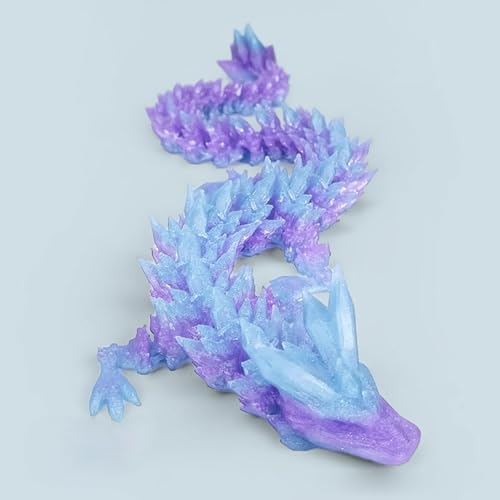 KXWDKJ 3D-Fidget-Spielzeug, 3D-gedruckte Drachen für Zuhause, Büro, Dekoration, Schreibtisch-Spielzeug (30 cm, Kristallverlauf, Violett) von KXWDKJ