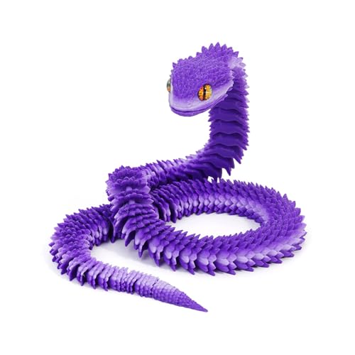 KXWDKJ 3D-Spielzeug, 3D-gedruckte Fidgetschlange, Ganzkörper-Artikulation für Zuhause, Büro, Chefschreibtisch, Dekoration (45 cm, violetter Farbverlauf) von KXWDKJ