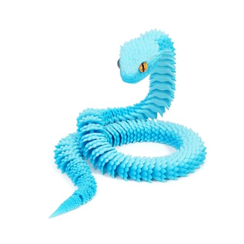 KXWDKJ 3D-Spielzeug, 3D-gedruckte Fidgetschlange, Ganzkörper-Artikulation für Zuhause, Büro, Schreibtisch-Dekoration (45 cm, blauer Farbverlauf) von KXWDKJ