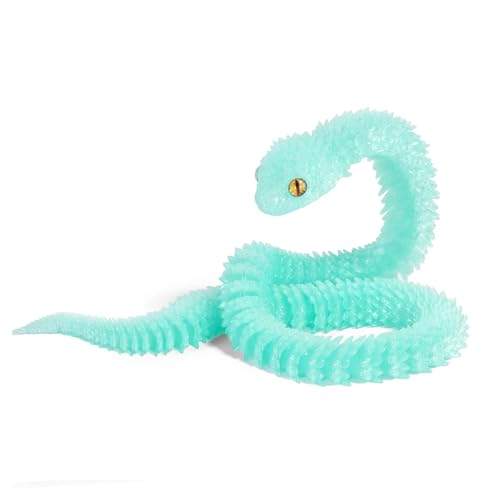 KXWDKJ 3D-Tiere, 3D-gedruckte Schlangen-Kristalltextur, voll bewegliche Gelenke für Zuhause, Büro, Chefschreibtisch, 45 cm, Türkis von KXWDKJ