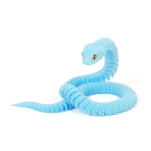 KXWDKJ 3D-Tiere, 3D-gedruckte Schlangen-Kristalltextur, voll bewegliche Gelenke für Zuhause, Büro, Chefschreibtisch, 60 cm, schimmerndes Blau KXWDKJ 3D-Tiere, 3D-gedruckte Schlangen-Kristalltextur, voll bewegliche Gelenke für Zuhause, Büro, Chefschreibtisch, 60 cm, schimmerndes Blau von KXWDKJ